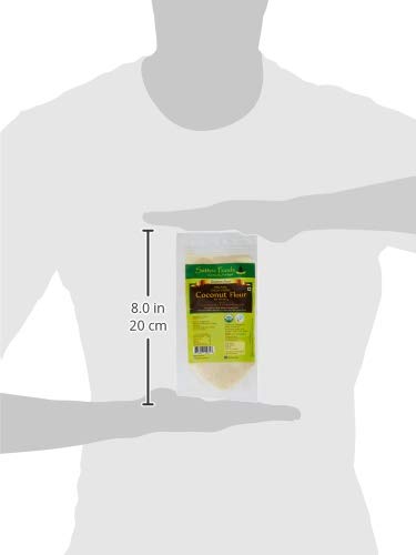 Image of Sattvic Foods Coconut Flour (80 g) Certified Organic, Unrefined, Gluten-Free, Defatted | High in Fibre & Healthy Fats | Keto-Friendly | Make Tortillas, bread, pies, cakes