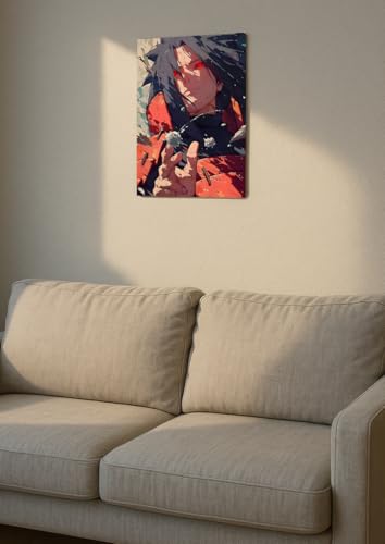 Image of NIJUKA Anime Printed Metal sheet Poster For Home And Room Decoration | For Anime Art Fans Boys And Girls (Madara vs 80 Shinobe)