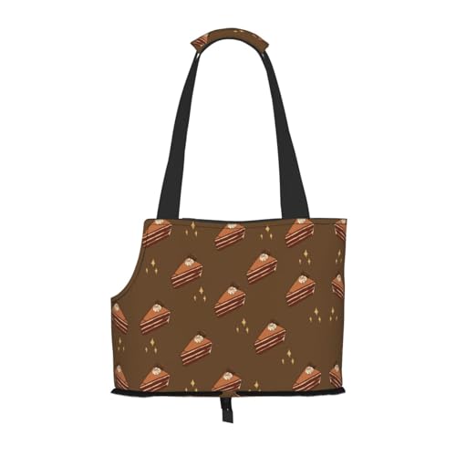 Chocolate Squares Cake Pet Tote Bag - Waterproof and Wear-Resistant Portable Shoulder Bag for Small Dogs and Puppies