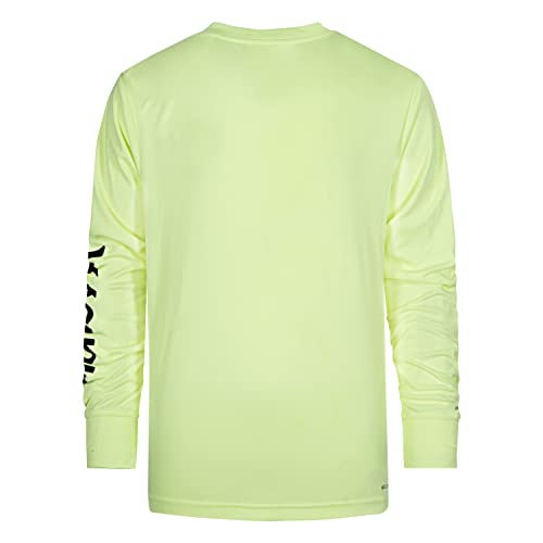 Hurley boys Long Sleeve Rash Guard T Shirt, Volt Glow Heather, Medium
