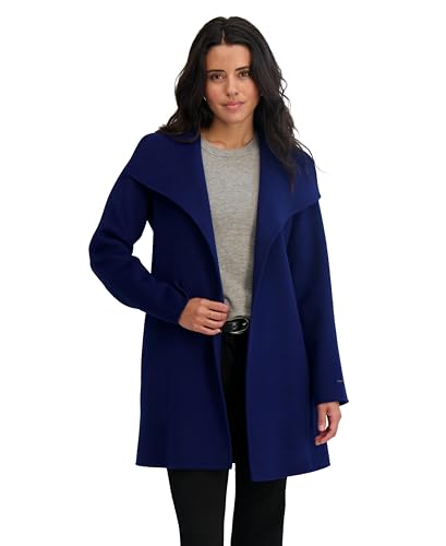 Image of TAHARI Women's Double-faced Luxury Soft Wool Blend Peacoat- Wrap Wool Coat With Removable Belt