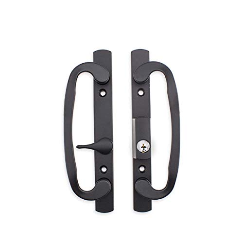 Legacy Glass Sliding Door Handle Bronze, KEYED with Offset THUMBTURN, Weiser Keyway,