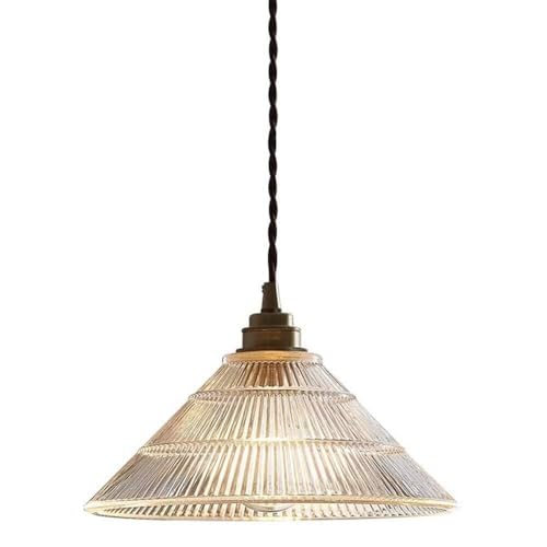 Lampe à suspension de chevet en verre clair, luminaire d'intérieur E26 E27