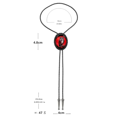 Image of Jeilwiy Bolo Tie for Men Western Cowboy Gothic Bolo Tie Necklace Halloween