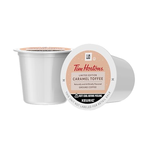 Image of Tim Hortons 12ct KCUPs, Caramel Toffee Flavored 100% Arabica Coffee (Pack of 6)