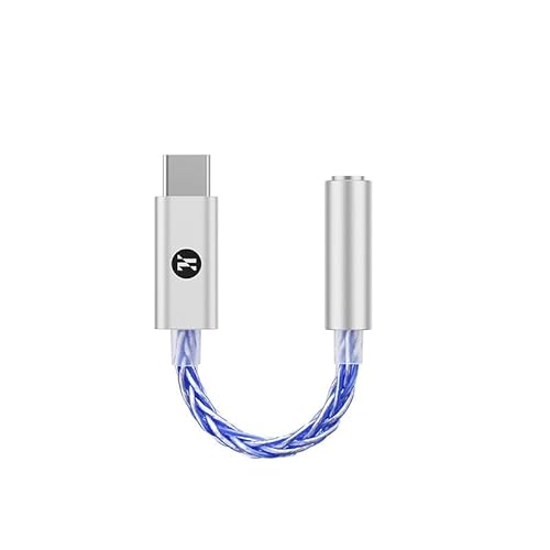 JCALLY JM6 Pro USB C Type-C to 3.5mm Dual DAC CX31993 MAX97220 Digital Audio Portable decoding amp HiFi DAC Mobile Headset Adapter for iPhone 15 Plus max Galaxy S23 Ultra Android Phone(Silver Blue)