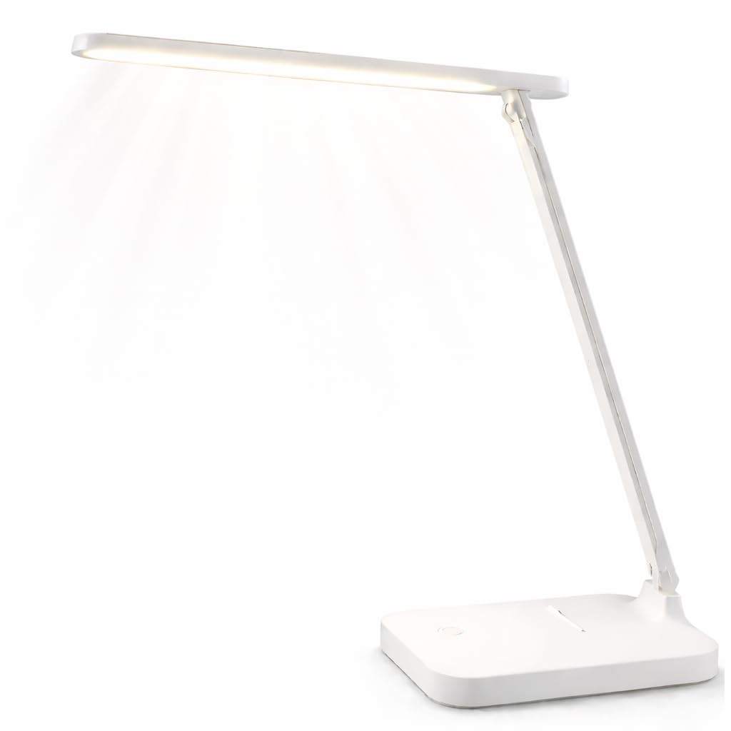 Unilux Kapa LED Tisch-Leuchte, 3 Lichtstufen und Farbtemperaturen einstellbar, Akku-Lampoe 800-mAh, weiß