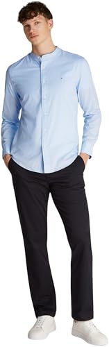 Tommy Hilfiger Herren Hemd Flex Poplin Solid Mao Regular Fit, Blau (Sweet Blue), XS – Ansicht 4