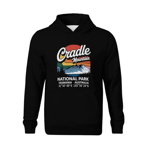 Kids Cradle Mountain National Park with GPS Tasmania Australia Boys Girls Lightweight Kangaroo Pocket Fleece Hoodies2