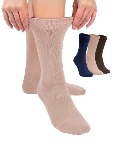 Image of Hugh Ugoli Womens Thin Soft Bamboo Dress Socks, Business, Crew, 3-6 Pairs