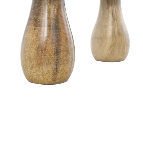 Escultura decorativa set de 3 piezas en acero inoxidable y madera miniatura 7