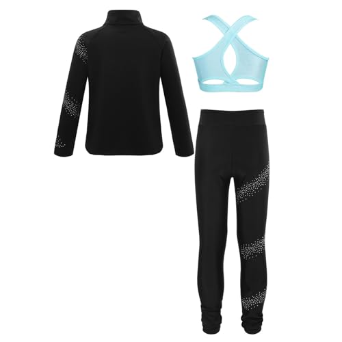 Big Girl's Active Set Gymnastic Workout Crop Tops with Athletic Leggings Tracksuit Dance Outfit Activewear2