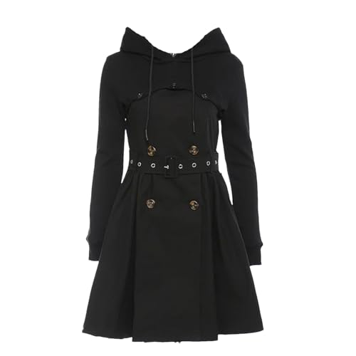 Manteau trench en tricot pour femme avec double boutonnage chic et col amovible