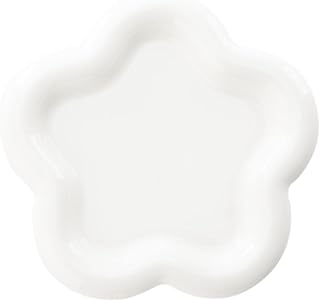 Jinlanonly Chubby Flower Jewelry Tray, Cute Cloud Trinket Dish, Jewelry Dish Trinket Tray, Ring Dish Holder, Flower Ceramic Plate,Matte Crème