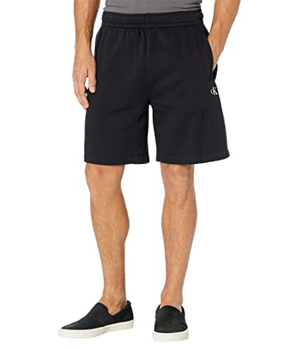 Calvin Klein Men's Monogram Logo Fleece Shorts Classic Black