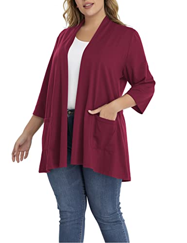 Image of Shiaili Long Plus Size Cardigans for Women Easy to Wear Open Front Clothing