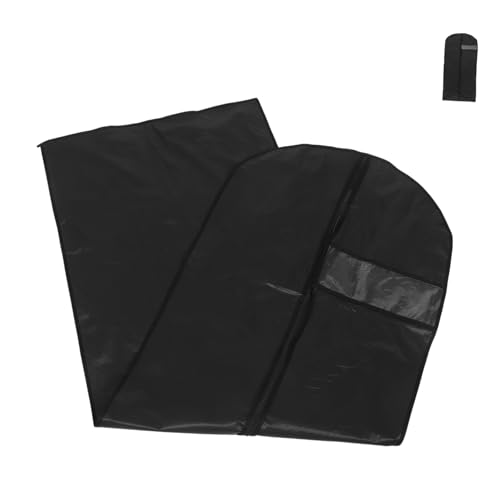 Garment Cover Bag Heavy Duty Dust Protector for Coats and Jackets Transparent Hanging Storage for Closet Organization Black