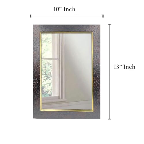 Image of Stuthi Arts Wall Mirror /Makeup Mirror /Bathroom Mirror /Dressing Mirror 4 Size (Rectangular & Framed) Color Code -05-S-A-Brown (25 X 34 Centimeter)