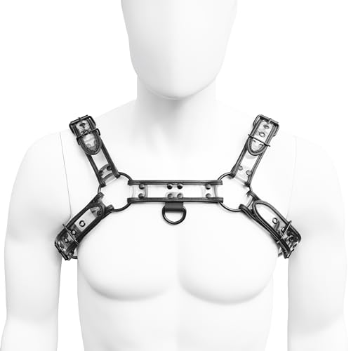 Mens Harness Belt Transparent PVC Body Chest Harness Belt for Halloween Christmas2