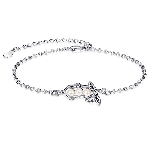 Palpitate 3 Peas Pod Bracelet Pearl Bracelets Pearl Jewelry Gift for Women Anniversary Birthday