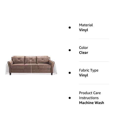 Covers For The Home Clear Vinyl Furniture Protector - Sofa Cover - 96" W X 40" D X 42" H Rear, 18" H Front #TOP5