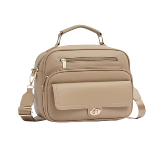 Bolsa Transversal Feminina Casual com Alça Lateral Múltiplos Compartimentos Estilo Tiracolo (APRICOT)
