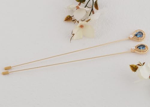 Image of Alilang Antique Vintage Hat Pin Classic Long Handle Geometric Hatpin Stick Lapel Pins for Women, Men, Pack of 2 /3