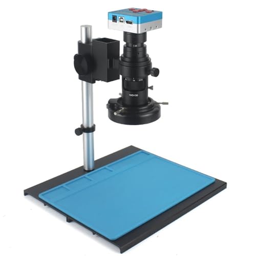 Microscope 48MP 4K USB HDMI Digital Video Monocular Microscope Camera Continus Zoom 130X 180X C-Mount Lens for Soldering Phone Repair Tools(D 200X Set)