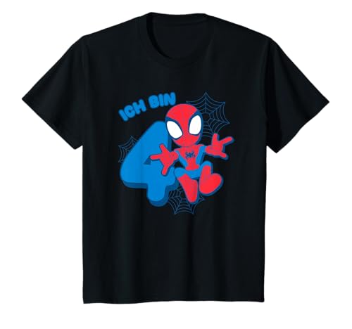 Kinder Marvel Spider-Man Cute Spidey Geburtstag 4 Jahre T-Shirt