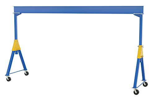 Vestil FHSN-6-20 Steel Knockdown Fixed Gantry Crane with Phenolic Casters 20 Ft. 6000 Lb. Capacity Blue