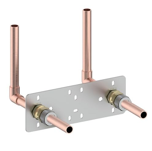 KeyPlumb Bar Shower Fixing Plate, Silver and Gold - Image 2