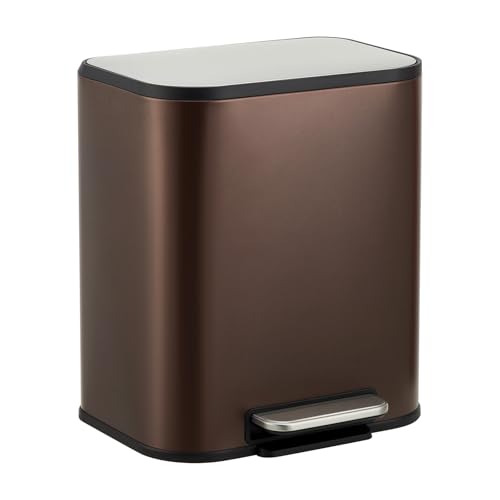 Caneca de basura compacta 5.3 gal acero inoxidable marrón