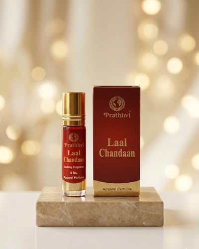 Image of Laal Chandaan Attar Roll-On Perfume Oil 8 ml | Alcohol Free | Long Lasting Rich Fragrance | Men & Women | Pocket Size Travel Friendly Roll On | Daily Wear