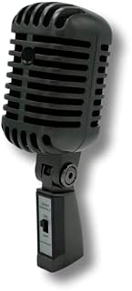 Vintage Style Metal Condenser Streaming Microphone, Satin Graphite Color, Old Retro Look, Cardioid Mic with XLR Cable for Streaming, Broadcasting, Studio Recording, Props, Hand Prop, Hand Held