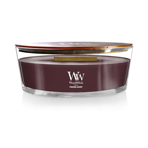 WoodWick Phantom Cherry Scented Ellipse Candle, Crackles as it Burns, Up to 50 hrs Burn time, Great for Gifting, 16oz