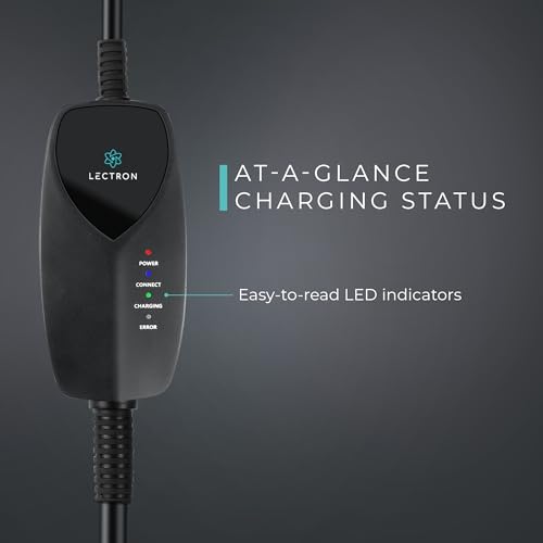 Image of Lectron Level 1 Tesla Charger (WiFi) with App Control - 12 Amp, 120V, NEMA 5-15 Plug, 16ft Extension Cable NACS Connector, Portable Home Electric Car EV Charger for All Tesla /NACS Evs