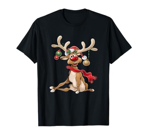 Rentier Pullover Damen 17 Weihnachten T-Shirt Damen Geschenke für Ihn Lustiges Rentier T-Shirt