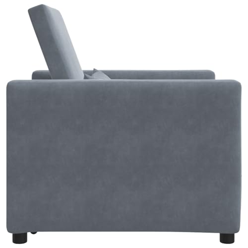 Massbinet 3-in-1 Schlafsofa Dunkelgrau Samt Relaxsessel Fernsehsessel Ruhesessel