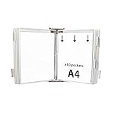 Djois 414102 - Metall-Wanddisplay-System Tarifold, A4, 10 Taschen, Weiß, 1 Stück, schützt & organisiert Dokumente, sofortiger Zugriff, erweiterbar, umweltfreundlich