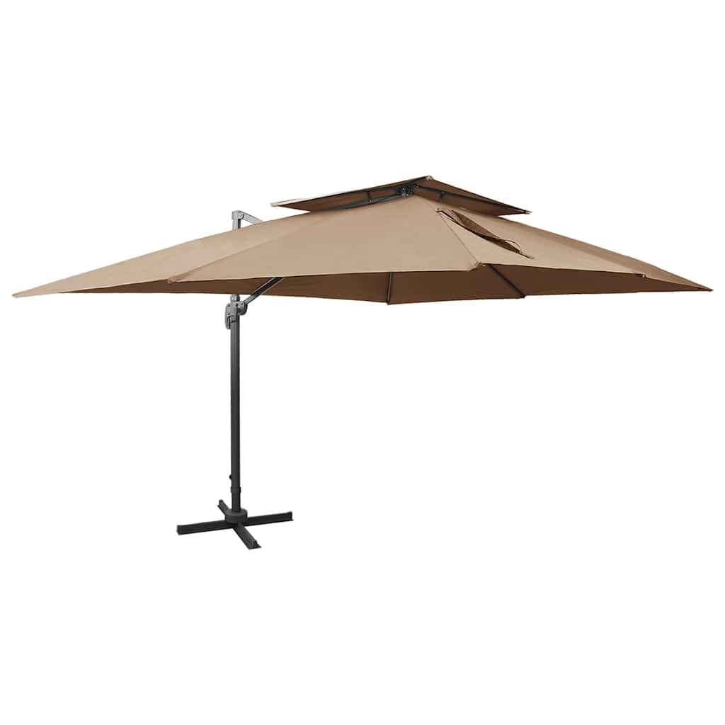 Parasol przeciwsłoneczny z wentylacją i korbą, 300 x, bordowy, ogrodowy z aluminiowym masztem, obracany w stopniach, ochrona przed promieniowaniem UV, zapewnia cień na taras, do ogrodu, na