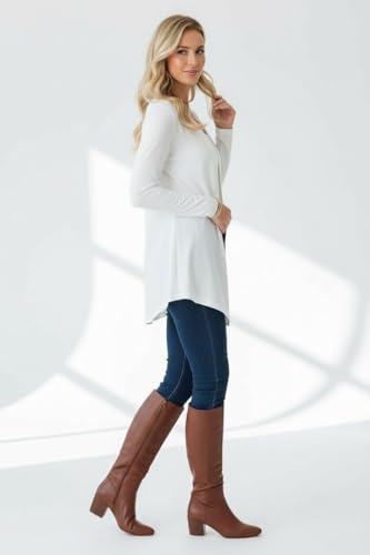Image of ToBeInStyle Womens Open Front Long Sleeve Lightweight Asymmetrical Draped Cardigan with Side Pockets - Smooth Draping Classic Ivory - Small