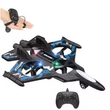 KASETO Remote Control Airplane Fighter Jet, RC Plane for Kids and Adults, Toys with LED Lights, Jet, Helicopter, Drone, Boys Gift for Xmas, 360° Flip, Hover System