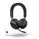 Jabra Evolve2 75 Wireless PC Headset mit 8-Mikrofon-Technologie - Dual-Foam-Stereo-Kopfhörer mit moderner aktiver Geräuschunterdrückung, USB-C Bluetooth-Adapter und MS Teams-Kompatibilität - Schwarz