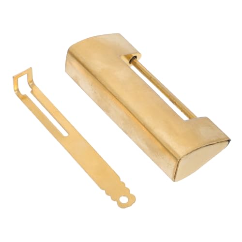 PRETYZOOM 小型携帯可能な風アンティーク南京錠 銅製彫刻入りレトロデザイン ジュエリーボックスや木箱用装飾ロック