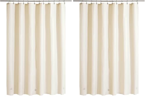 Image of Barossa Design Beige Shower Curtain Liner - Premium PEVA, BPA & PVC Free, No Chemical Smell, Lightweight Standard Size Shower Curtain with 3 Magnets, Metal Grommets - Beige (Pack of 2)