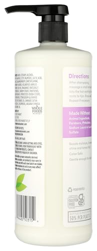 365 by Whole Foods Market, Moisture & Shine Conditioner with Hemp Seed & Argan Oil, Lavender Scent, 32 Fl Oz - Image 3