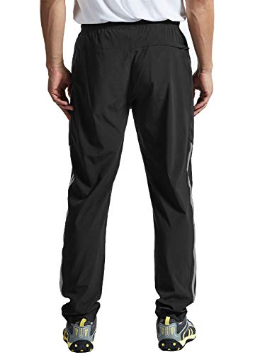 Tbmpoy Men's Outdoor Hiking Pants Quick Dry Lightweight Mountain Running Active Jogger Pants Zipper Pockets Black Xxl #TOP1