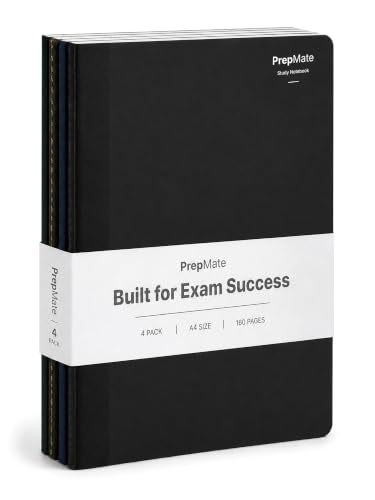 Image of DOODLE A4 Study Notebooks Pack of 4 | 160 Pages Each | College Ruled Softbound Notebooks for Exam Preparation, Class Notes, Revision & Study(Prepmate)