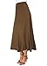 Urban CoCo Women's Faux Suede Elastic Waist Midi Long Skirt A Line Women Flowy Skirts Brown