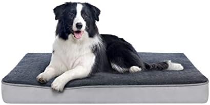 Orthopedic Dog Bed,Memory Form Mattress for Crate with Removable Washable Cover Pet Bed and Ultra Soft Plush Top for Large Medium and Small Dogs Include Dog Chew Toys